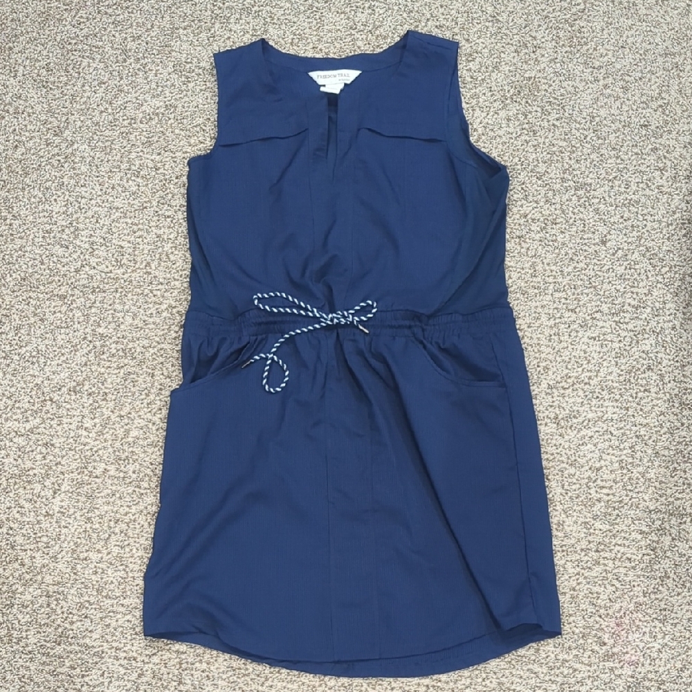 Freedom Trail By kyodan XL Sleeveless Navy Blue Lightweight Dress